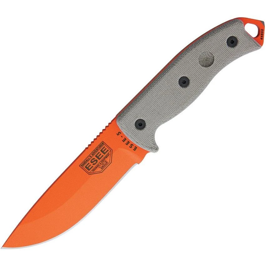 ESEE 5POG Model 5 Fixed Blade Knife With Carbon Steel Bright Orange Blade 3 ESEE 5POG Model 5 Fixed Blade Knife With Carbon Steel Bright Orange Blade