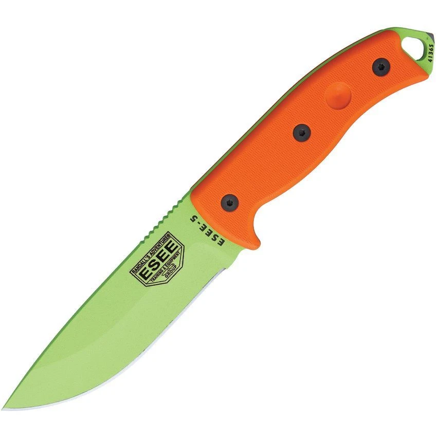 ESEE 5PVG Model 5 Fixed Carbon Steel Blade Knife With Orange G-10 Handles 3 ESEE 5PVG Model 5 Fixed Carbon Steel Blade Knife With Orange G-10 Handles