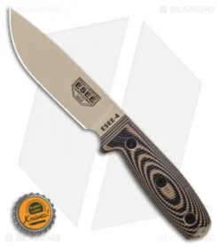 ESEE Knives ESEE-4PDT-005 Fixed Blade Knife Coyote/Black 3D G-10 (4.5" Tan) -ESEE Knife Shop ESEE 4PDT 005 Fixed Blade Knife Coyote Black 3D G 10 4.5 Tan BHQ 105807 LS Bottlecap