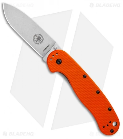 ESEE Avispa Frame Lock Knife Orange (3.5" Stonewash) -ESEE Knife Shop ESEE Avispa FL Orange SW BRK1301OR BHQ 101780 jr