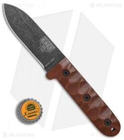 ESEE Camp-Lore PR4 Fixed Blade Knife Brown Micarta (4.1" Black SW) -ESEE Knife Shop ESEE Camp Lore PR4 Brown micarta black sw BHQ 76184 er bottlecap