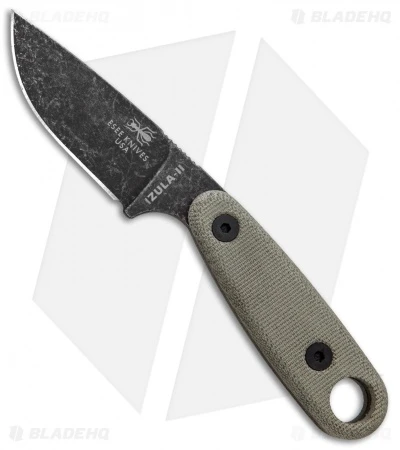 ESEE Izula-II Black Oxide Survival Fixed Blade Neck Knife Tan (2.9" Black) 3 ESEE Izula-II Black Oxide Survival Fixed Blade Neck Knife Tan (2.9" Black)