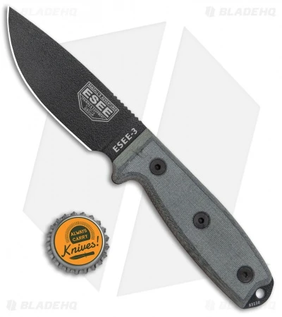 ESEE Knives ESEE-3PM Modified Knife Coyote Sheath W/ Clip Plate (3.88" Black) 6 ESEE Knives ESEE-3PM Modified Knife Coyote Sheath W/ Clip Plate (3.88" Black) - Image 4
