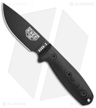 ESEE Knives ESEE-3PMB-001 Fixed Blade Knife Black G-10 (3.88" Black) 3 ESEE Knives ESEE-3PMB-001 Fixed Blade Knife Black G-10 (3.88" Black)