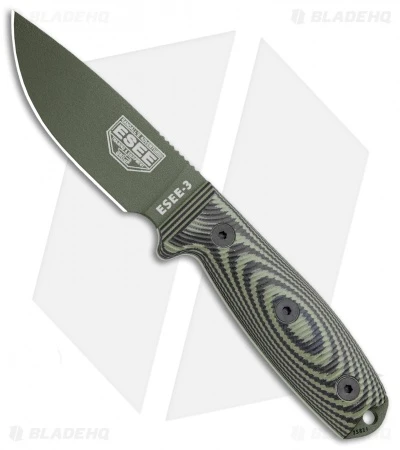 ESEE Knives ESEE-3 Fixed Blade Knife OD Green/Black G-10 (3.9" OD Green) 3 ESEE Knives ESEE-3 Fixed Blade Knife OD Green/Black G-10 (3.9" OD Green)