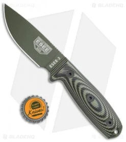 ESEE Knives ESEE-3 Fixed Blade Knife OD Green/Black G-10 (3.9" OD Green) 9 ESEE Knives ESEE-3 Fixed Blade Knife OD Green/Black G-10 (3.9" OD Green) -ESEE Knife Shop ESEE Knives ESEE 3PMOD 003 OD Green Black OD Green BHQ 105751 jr bottlecap 1