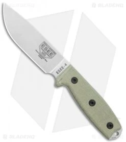 ESEE Knives ESEE-4 Fixed Blade Knife Gray Micarta (4.5" Stonewash S35VN)