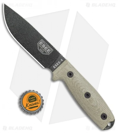 ESEE Knives ESEE-4PB-017 Fixed Blade Knife Natural 3D Micarta (4.5" OD Green) 6 ESEE Knives ESEE-4PB-017 Fixed Blade Knife Natural 3D Micarta (4.5" OD Green) - Image 4