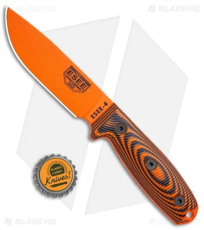ESEE Knives ESEE-4POR-006 Fixed Blade Knife Orange / Black 3D G-10 (4.5" Orange) 6 ESEE Knives ESEE-4POR-006 Fixed Blade Knife Orange / Black 3D G-10 (4.5" Orange) - Image 4