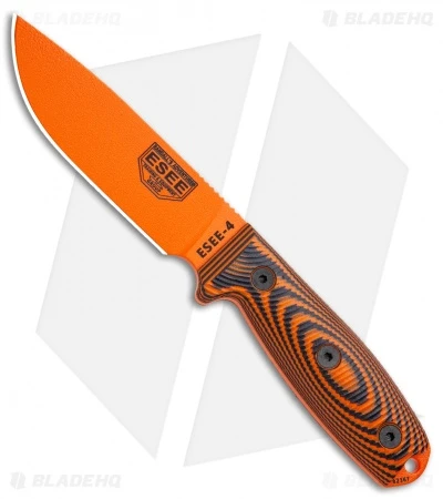 ESEE Knives ESEE-4POR-006 Fixed Blade Knife Orange / Black 3D G-10 (4.5" Orange) 3 ESEE Knives ESEE-4POR-006 Fixed Blade Knife Orange / Black 3D G-10 (4.5" Orange)