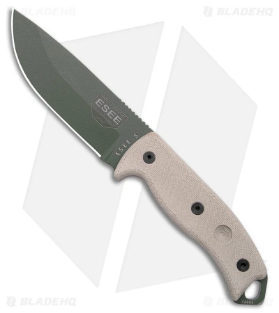 ESEE Knives ESEE-5P-KO-OD Fixed Blade Knife (5.25" OD Green) *No Sheathing* 3 ESEE Knives ESEE-5P-KO-OD Fixed Blade Knife (5.25" OD Green) *No Sheathing*