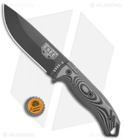 ESEE Knives ESEE-5PB-002 Fixed Blade Knife Gray/Black 3D G-10 (5.25" Black) -ESEE Knife Shop ESEE Knives ESEE 5PB 002 Gray Black 3D G 10 Black BHQ 105812 jr bottlecap