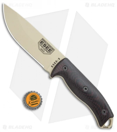 ESEE Knives ESEE-5PDT-004 Fixed Blade Knife Red/Black 3D G-10 (5.25" Desert Tan) 7 ESEE Knives ESEE-5PDT-004 Fixed Blade Knife Red/Black 3D G-10 (5.25" Desert Tan) - Image 5