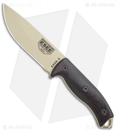 ESEE Knives ESEE-5PDT-004 Fixed Blade Knife Red/Black 3D G-10 (5.25" Desert Tan) 3 ESEE Knives ESEE-5PDT-004 Fixed Blade Knife Red/Black 3D G-10 (5.25" Desert Tan)