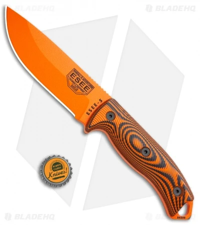 ESEE Knives ESEE-5POR-006 Fixed Blade Knife Orange/Black 3D G-10 (5.25" Orange) 7 ESEE Knives ESEE-5POR-006 Fixed Blade Knife Orange/Black 3D G-10 (5.25" Orange) - Image 5
