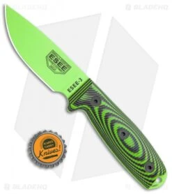 ESEE Knives ESEE-3PMVG-007 Fixed Blade Knife Neon Green/Black G-10 (3.9" Green) 11 ESEE Knives ESEE-3PMVG-007 Fixed Blade Knife Neon Green/Black G-10 (3.9" Green) -ESEE Knife Shop ESEE Knives Esee 3PMVG 007 Neon Green Black Green BHQ 105761 jr bottlecap