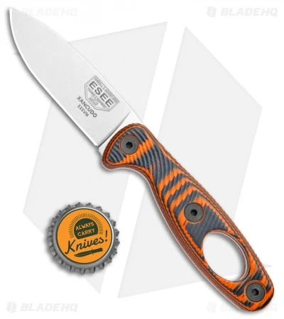 ESEE Knives Xancudo Fixed Blade Knife 3D Orange G-10 W/ Hole (3" SW S35VN) 6 ESEE Knives Xancudo Fixed Blade Knife 3D Orange G-10 W/ Hole (3" SW S35VN) - Image 4