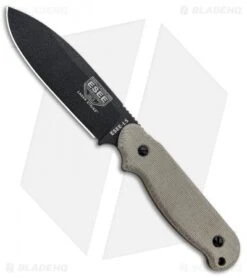 ESEE Laser Strike Knife Fixed Survival Blade W/ Fire Starter (5" Black) LS-P