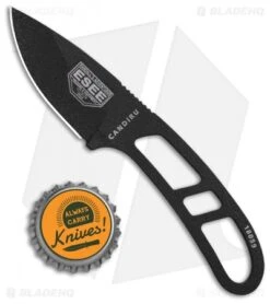 ESEE Candiru Fixed Blade Neck Knife (2" Black) -ESEE Knife Shop Esee Candiru Neck Knife black BHQ 11661 er bottlecap 1