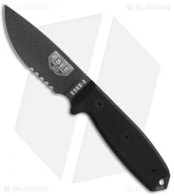 ESEE Knives ESEE-3S-TG-B Knife Black G-10 (3.88" Gray Serr)