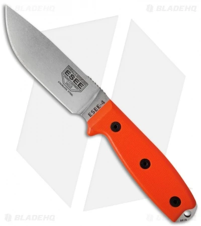 ESEE Knives ESEE-4P-MB-SS-OR Knife Orange G-10 MOLLE Back (4.5" 440C) 3 ESEE Knives ESEE-4P-MB-SS-OR Knife Orange G-10 MOLLE Back (4.5" 440C)