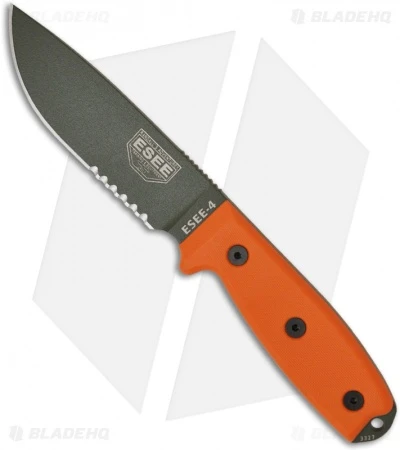 ESEE Knives ESEE-4S-OD-KO Knife (4.5" OD Green Serr) *No Sheathing* 3 ESEE Knives ESEE-4S-OD-KO Knife (4.5" OD Green Serr) *No Sheathing*