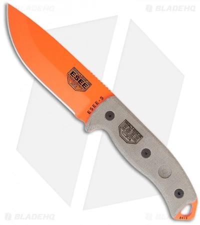 ESEE Knives ESEE-5P-OG Knife Tactical Survival Fixed Blade (5.25" Orange Plain) 3 ESEE Knives ESEE-5P-OG Knife Tactical Survival Fixed Blade (5.25" Orange Plain)