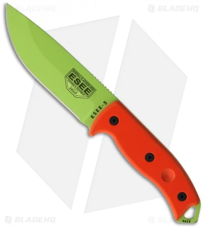ESEE Knives Venom Green ESEE-5P-VG Knife Orange Fixed Blade (5.25" Plain) 3 ESEE Knives Venom Green ESEE-5P-VG Knife Orange Fixed Blade (5.25" Plain)