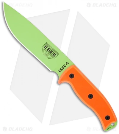 ESEE Knives Venom Green ESEE-6P-VG Knife W/ Black Sheath (6.5" Plain) 3 ESEE Knives Venom Green ESEE-6P-VG Knife W/ Black Sheath (6.5" Plain)