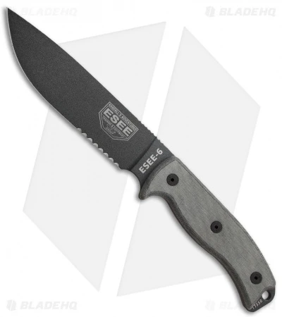 ESEE Knives ESEE-6S-TG Knife Micarta (6.5" Gray Serr) 3 ESEE Knives ESEE-6S-TG Knife Micarta (6.5" Gray Serr)