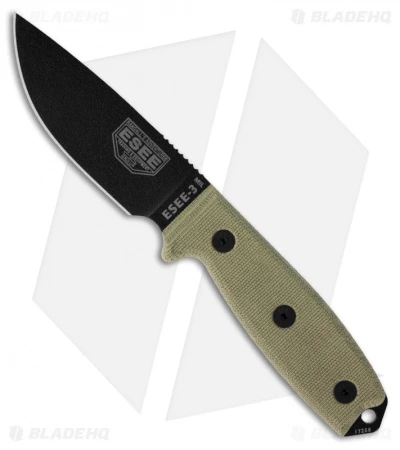 ESEE Knives ESEE-3MIL-P-B Knife Black Sheath & MOLLE Back (3.88" Black) 3 ESEE Knives ESEE-3MIL-P-B Knife Black Sheath & MOLLE Back (3.88" Black)